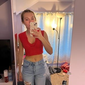 Urban Outfitters red go for gold top